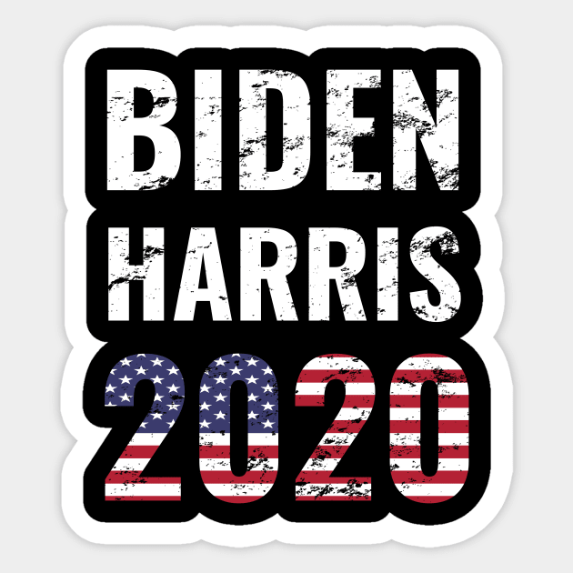 Biden Harris 2020 Election Vote for American President Distress Design Sticker by WPKs Design & Co